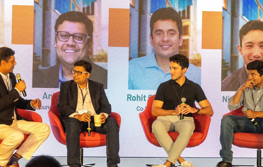 Founders on stage during a Venture Dock panel