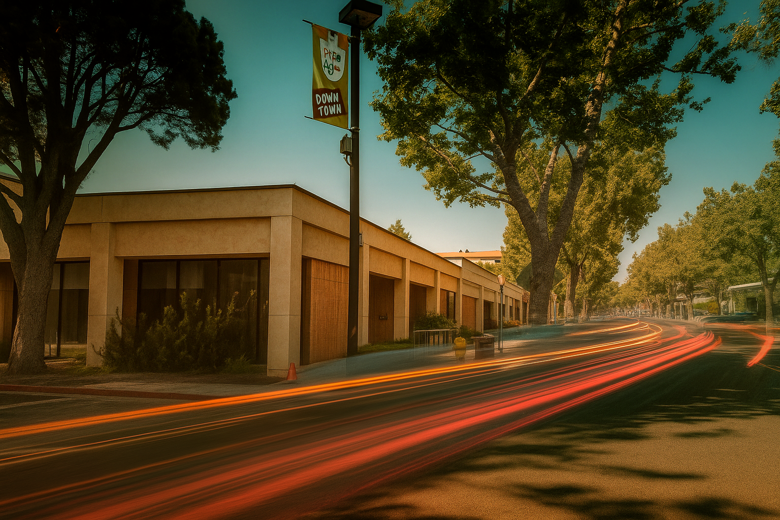 Downtown Palo Alto at dusk